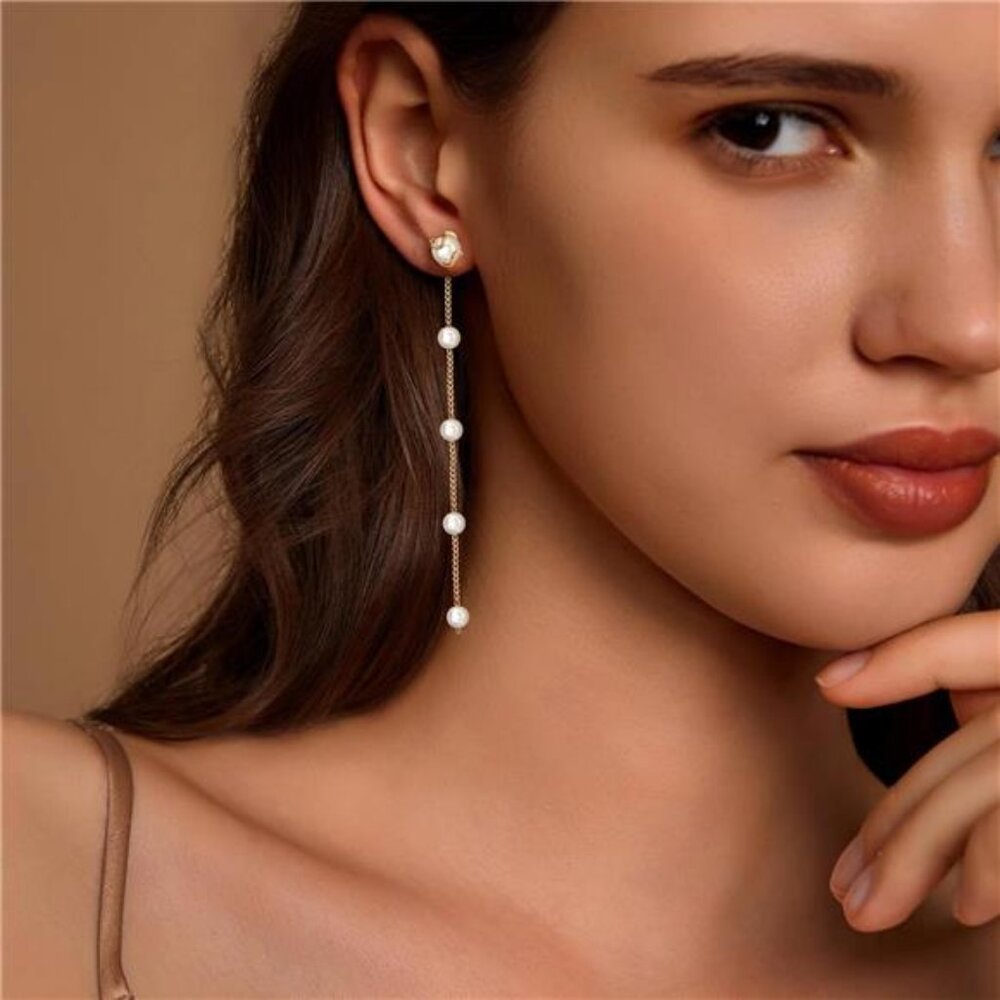 2-in-1 Pearl Drop & Stud Earrings | 14K Gold-Plated, Hypoallergenic